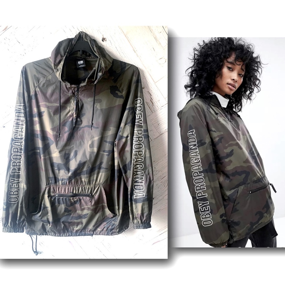 Obey Propaganda Nylon Hooded Pullover Jacket ASOS - Picture 1 of 16